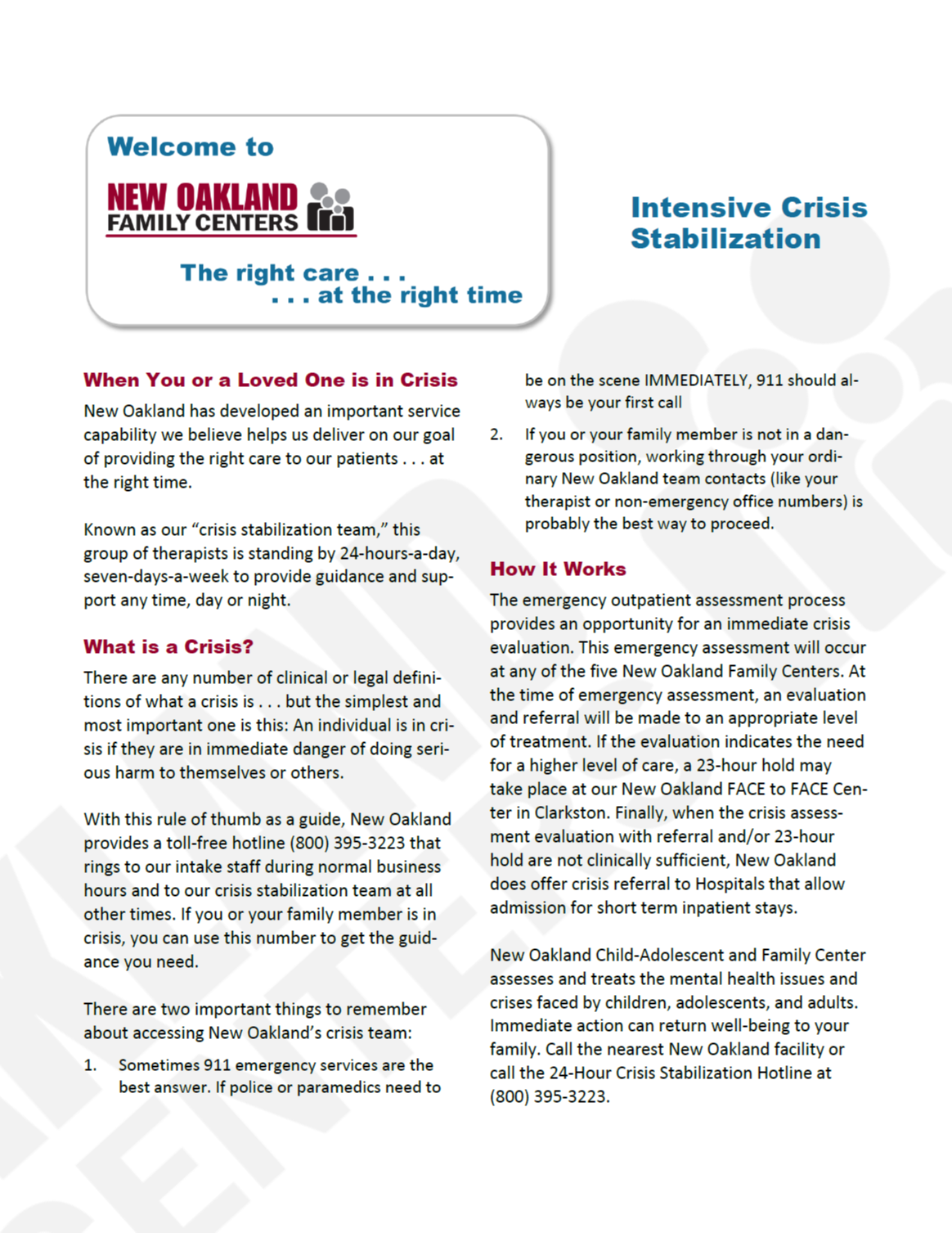 Intensive Crisis Stabilization