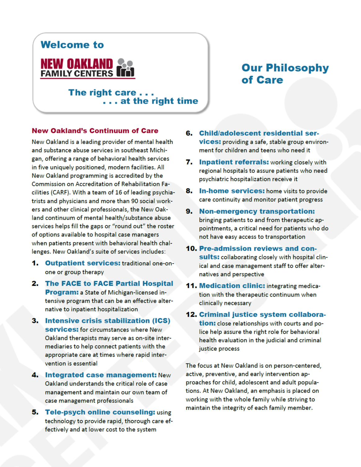 Our Philosophy of Care